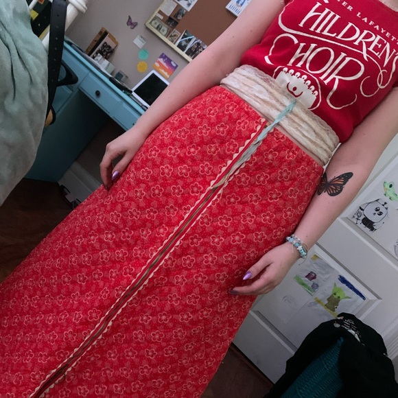 Vintage Evelyn Pearson long quilted skirt size 10 - Picture 5 of 7